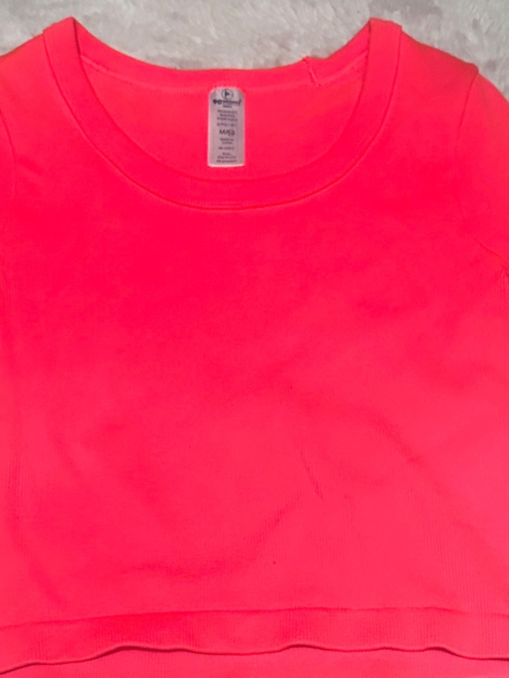 90 Degree By Reflex Neon Pink Girls' Short Sleeve Crop Tee
